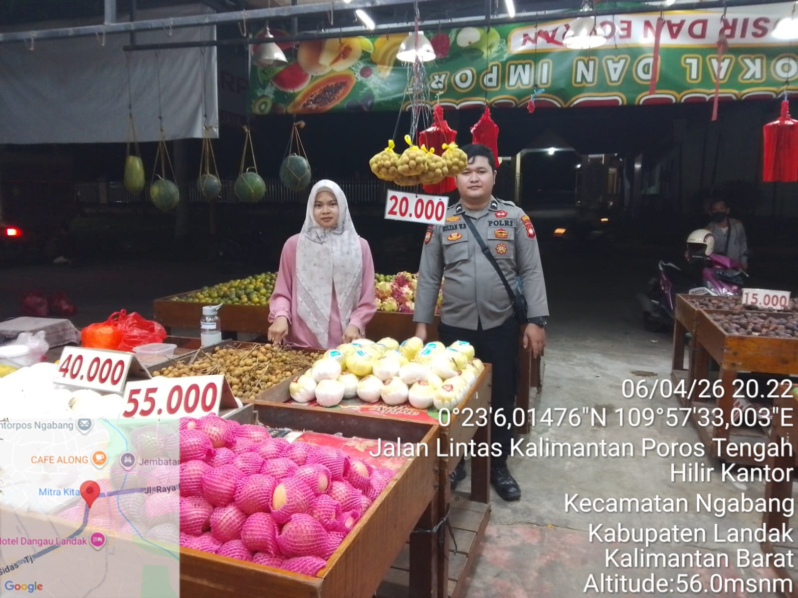 Untuk Mencegah Tindakan Kriminalitas Dimalam Hari, Personil Polsek Ngabang Laksanakan Patroli Rutin