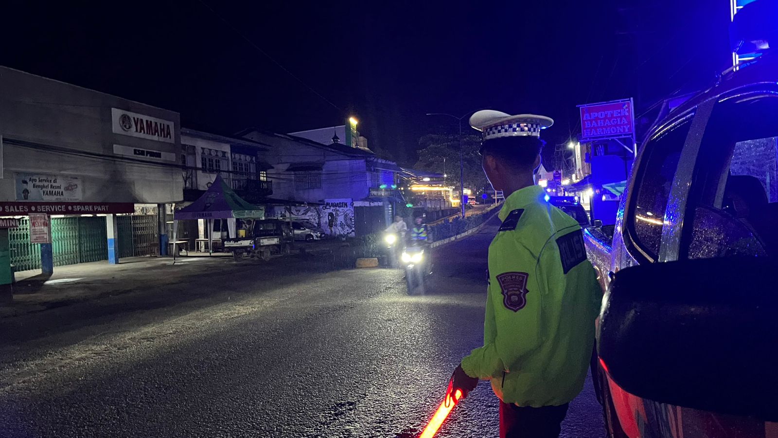 Patroli Malam Satuan Lalu Lintas Polres Melawi, AKP Pipit : Siap Tindak Aksi Lagi Balapan Liar
