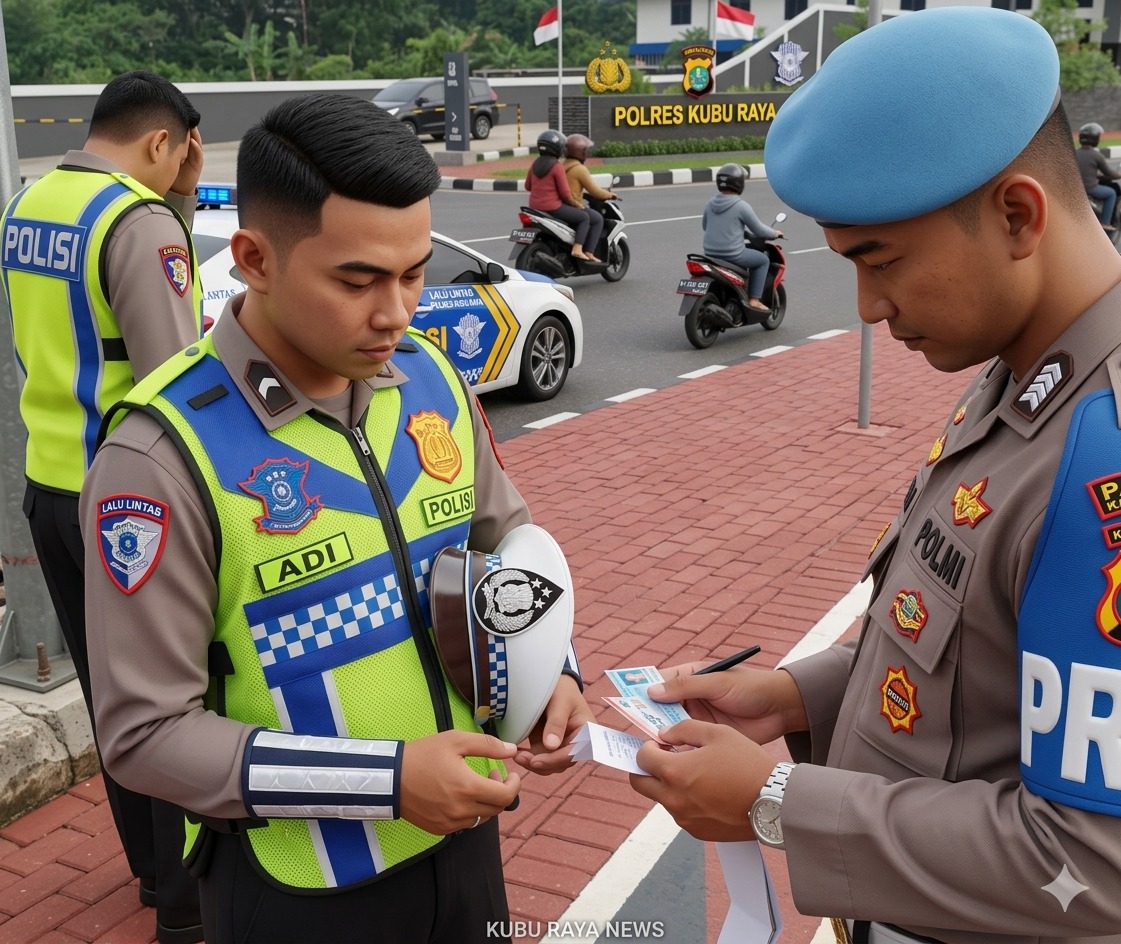 Jaga Integritas Institusi, Polres Kubu Raya Pastikan Personel Lantas Patuh Aturan Berkendara