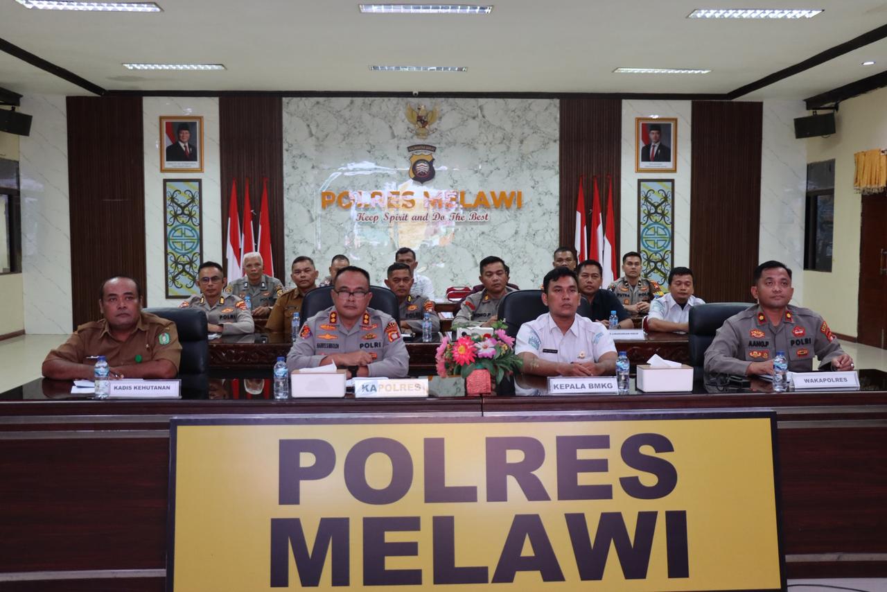 Kapolres Melawi Bersama Instansi Terkait Zoom Meeting Antisipasi Penomena El Nino “Godzilla”