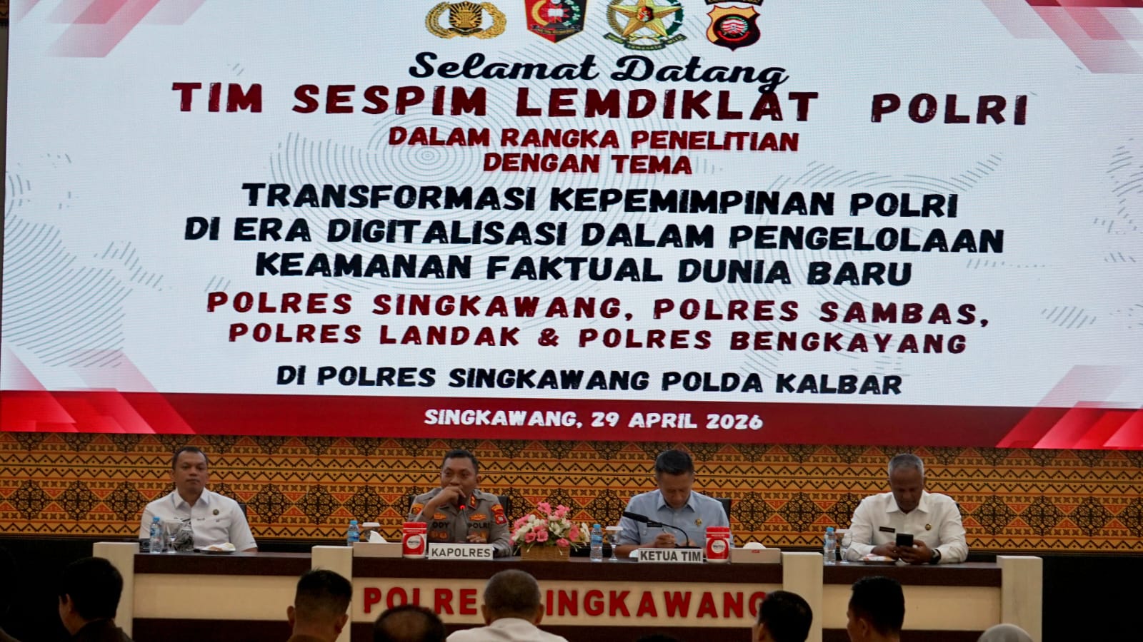 Transformasi Kepemimpinan Polri di Era Digital, Polres Singkawang Jadi Lokasi Penelitian Sespim Lemdiklat Polri
