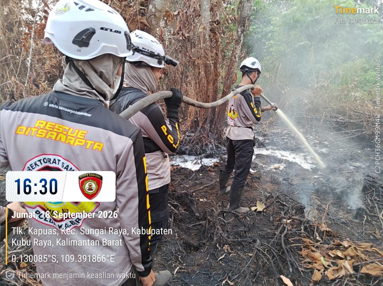 Satgas Aman Nusa II Padamkan Karhutla Seluas 1 Hektare di Kubu Raya